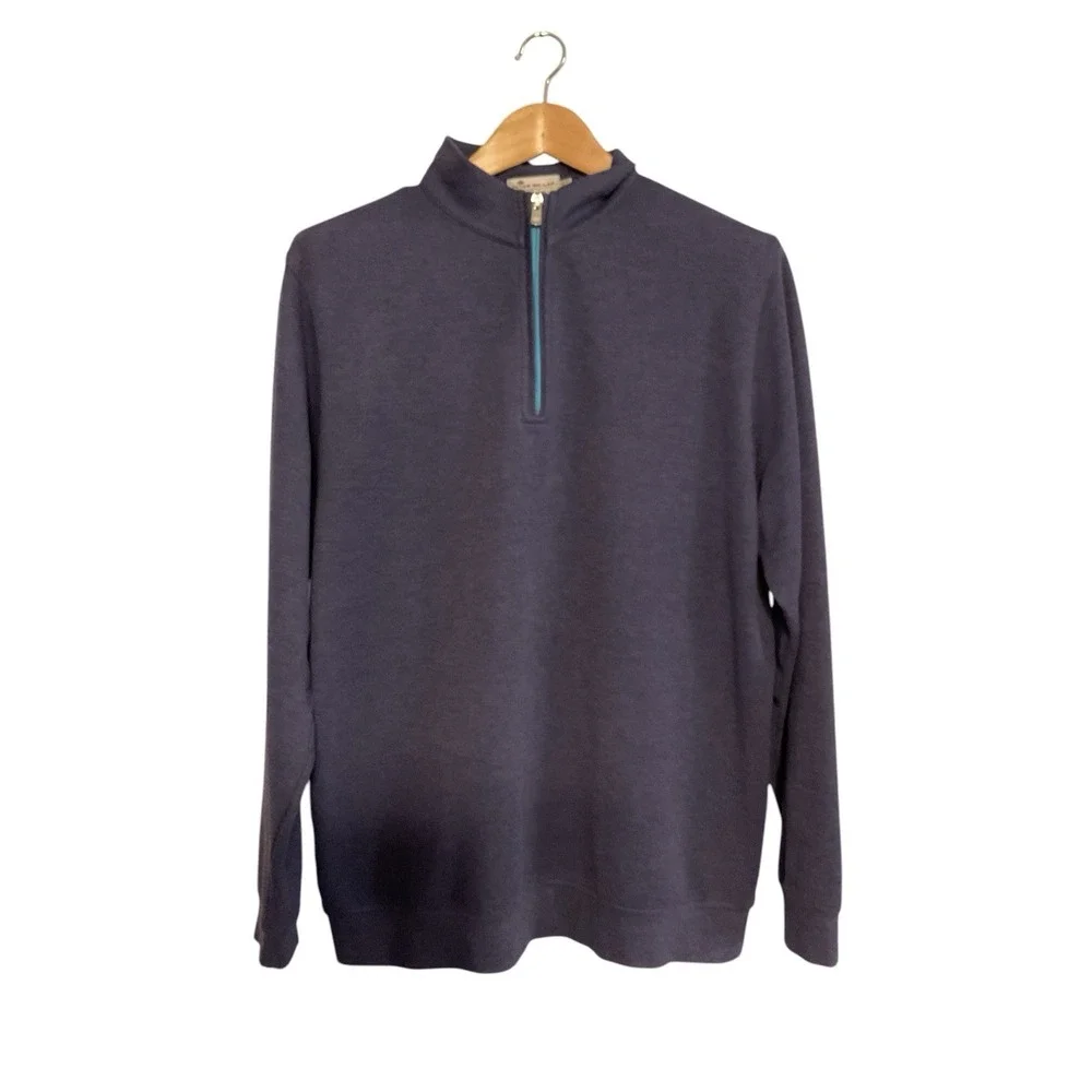 Peter‎ Millar Crown Comfort Interlock Pima Modal Purple Zip Pullover Large